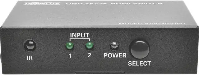 Alt view image 3 of 20 - Tripp Lite 2-Port HDMI Switch for Video and Audio, 4K x 2K UHD @ 60 Hz (HDMI F/2xF) with Remote Control (B119-002-UHD)