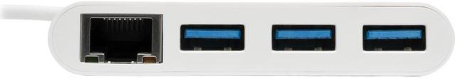 Tripp Lite 3-Port USB-C to USB-A Hub Portable w/ Gigabit Ethernet Port RJ45  - hub - 3 ports - U460-003-3AG - USB Hubs 