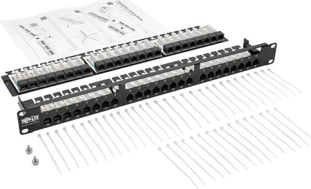 Alt view image 2 of 14 - TRIPP LITE N052-048-1U 48-Port 1U Rack-Mount High-Density UTP 110-Type Patch Panel, RJ45 Ethernet, 568B, Cat5/5e