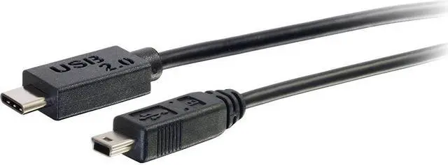 Alt view image 2 of 9 - C2G 28855 6FT USB 2.0 USB-C TO USB MINI-B CABLE M/M - BLACK
