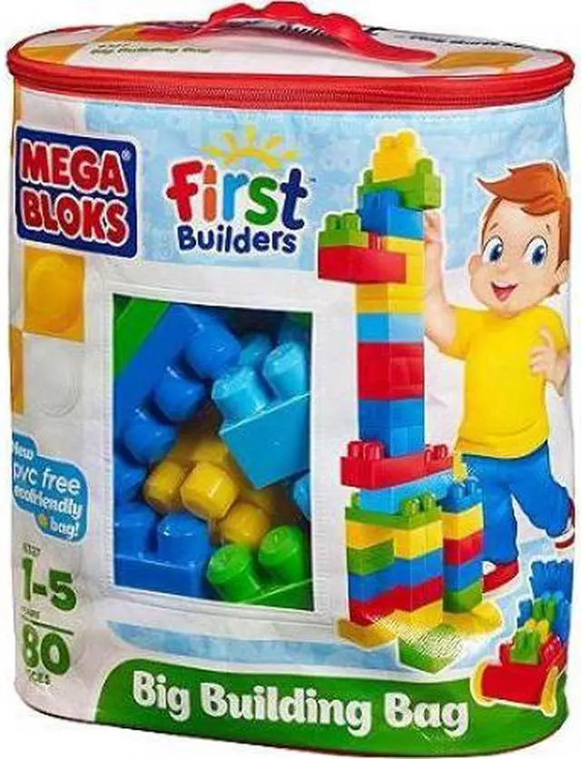 Alt view image 7 of 20 - Mega Bloks Big Building Bag, 80-Piece Classic