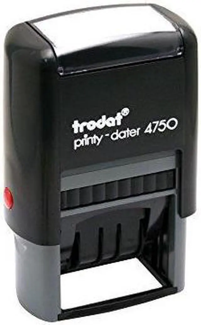 Alt view image 2 of 7 - Trodat E4756 Economy 5-In-1 Date Stamp, Self-Inking, 1 X 1 5/8, Blue/Red