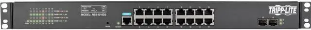 Main image of Tripp Lite 16-Port Gigabit Ethernet Switch L2 Managed W/ 8-Outlet Pdu 120V