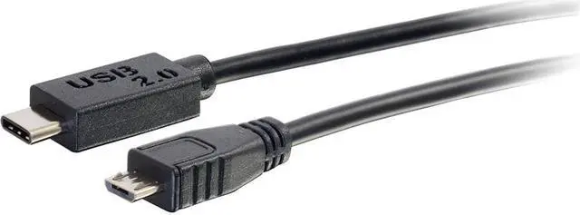 Alt view image 2 of 13 - C2G 28850 USB 2.0 USB-C to USB Micro-B Cable M/M for Phones, Laptops, Tablets, Chromebook Pixel, Samsung Galaxy TabPro S, LG G6, Apple MacBook, Black (3 Feet, 0.91 Meters)