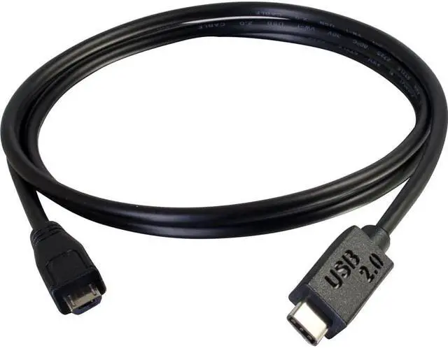 Alt view image 3 of 13 - C2G 28850 USB 2.0 USB-C to USB Micro-B Cable M/M for Phones, Laptops, Tablets, Chromebook Pixel, Samsung Galaxy TabPro S, LG G6, Apple MacBook, Black (3 Feet, 0.91 Meters)