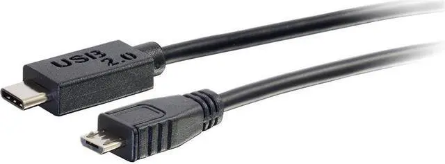 Main image of C2G 28852 USB 2.0 USB-C to USB Micro-B Cable M/M for Phones, Laptops, Tablets, Chromebook Pixel, Samsung Galaxy TabPro S, LG G6, Apple Macbook, Black (10 Feet, 3.04 Meters)