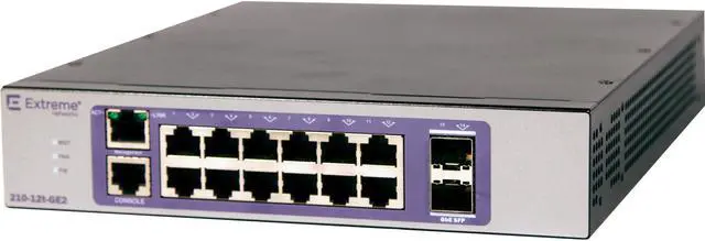 Alt view image 3 of 14 - Extreme Networks - 16566 - Extreme Networks 210-12t-GE2 Ethernet Switch - 12 Ports - Manageable - 3 Layer Supported -
