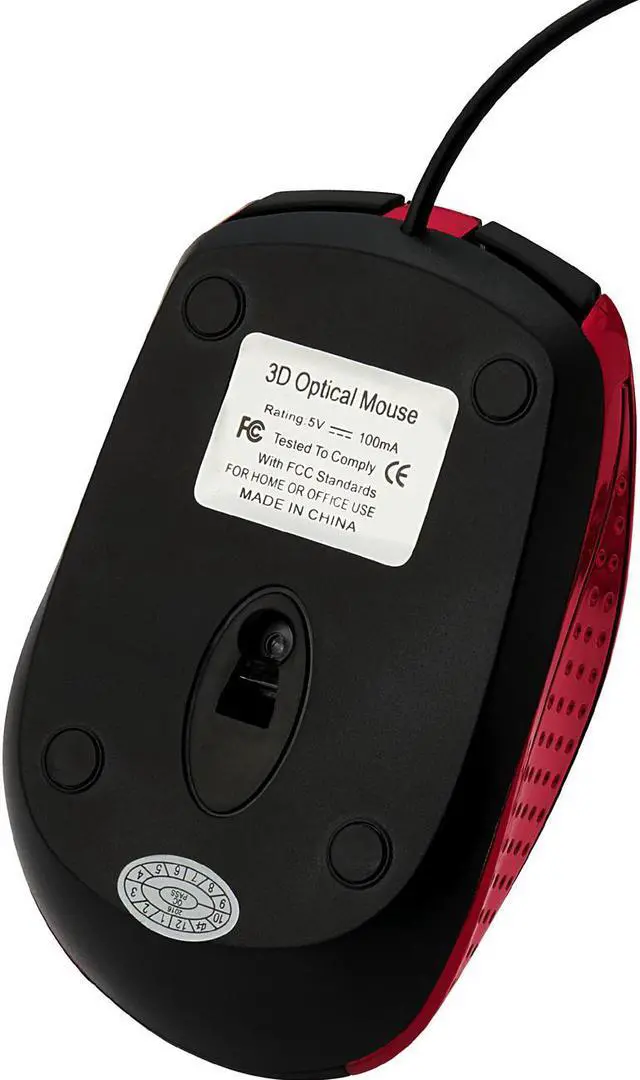 Alt view image 3 of 20 - Verbatim Mouse Optical Corded f/PCs & Macs Red/Black 99742