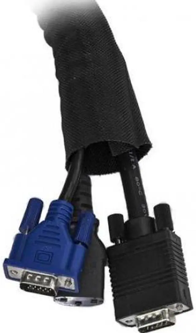 Alt view image 4 of 7 - StarTech WKSTNCM Cable Management Sleeve - 2m - Cable Management Tube - Cord Hider - Cable Organizer - Cord Management - Cable Hider