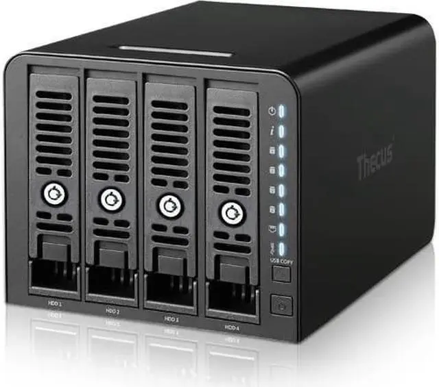 Alt view image 4 of 12 - Thecus N4350 SAN/NAS Storage System - Marvell ARMADA 388 Dual-core (2 Core) 1.80 GHz - 4 x HDD Supported - 1 GB RAM DDR4 SDRAM - Serial ATA/600 Controller - RAID Supported 0, 1, 5, 6, 10, JBOD - 4 x T