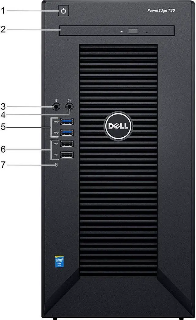 Alt view image 2 of 8 - Dell PowerEdge T30 Mini-tower Server - 1 x Intel Pentium G4400 Dual-core (2 Core) 3.30 GHz - 4 GB Installed DDR4 SDRAM - 1 TB (1 x 1 TB) Serial ATA/600 HDD - Serial ATA/600 Controller - 290 W