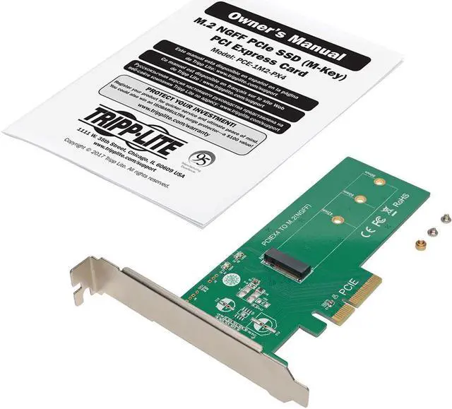 Alt view image 3 of 14 - Tripp Lite M.2 NGFF PCIe SSD (M-Key) PCI Express (x4) Card