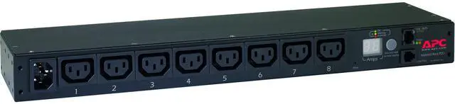 Alt view image 2 of 10 - APC Rack PDU, Metered, 1U, 12A/208V, 10A/230V, (8) C13