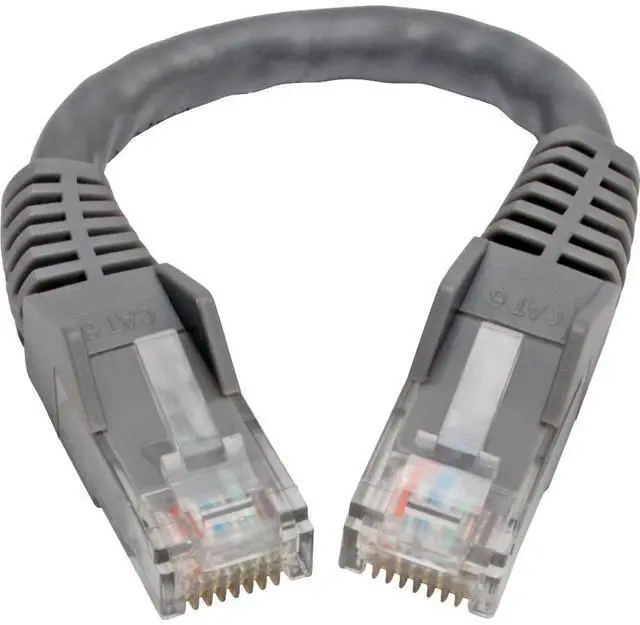 Alt view image 2 of 18 - Tripp Lite N201-06N-GY Premium Cat6 Gigabit Snagless Molded Utp Patch Cable, 24 Awg, 550 Mhz/1 Gbps (Rj45 M/M) , Gray, 6 In. - Patch Cable - Rj-45 (M) To Rj-45 (M) - 5.9 In - Utp - Cat 6 - Ieee 802.3
