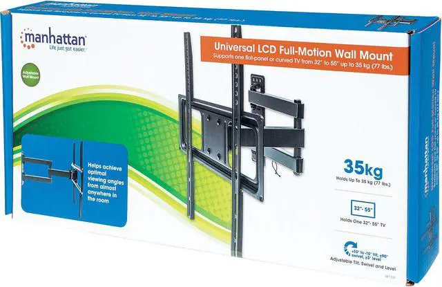 Alt view image 6 of 6 - Manhattan Universal LCD Full-Motion Wall Mount: Flexible TV Bracket for 32-65 Screens, VESA Compatible, Ideal for Home & Office, Easy Install & Adjustments - 461320