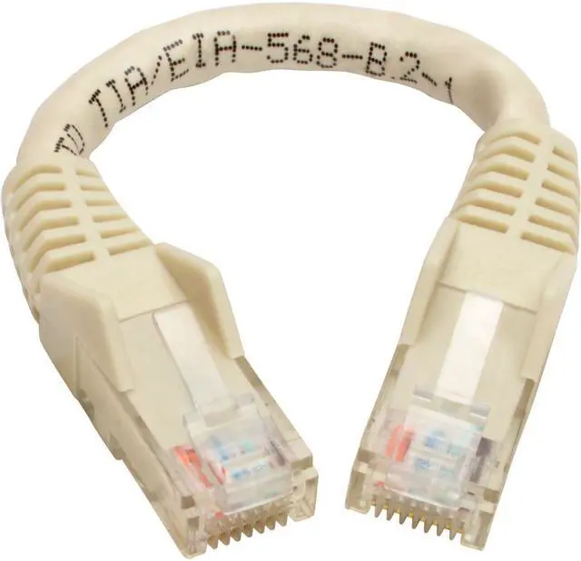 Alt view image 2 of 20 - Tripp Lite N201-06N-WH Premium Cat6 Gigabit Snagless Molded Utp Patch Cable, 24 Awg, 550 Mhz/1 Gbps (Rj45 M/M) , White, 6 In. - Patch Cable - Rj-45 (M) To Rj-45 (M) - 5.9 In - Utp - Cat 6 - Ieee 802.