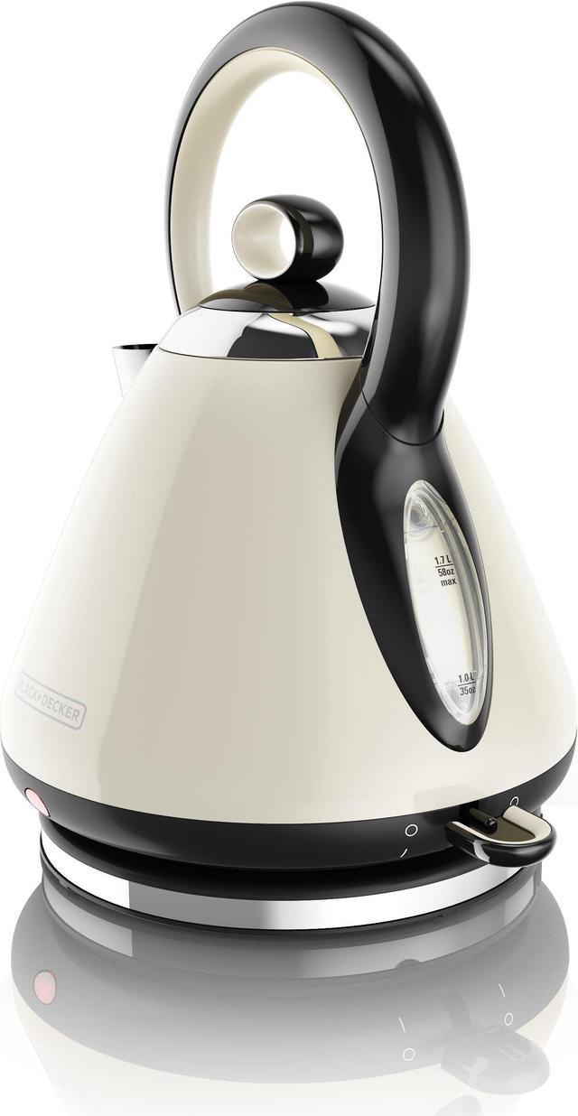 Black+Decker 1.7 Liter Stainless Steel Electric Cordless Kettle with  Removable Filter