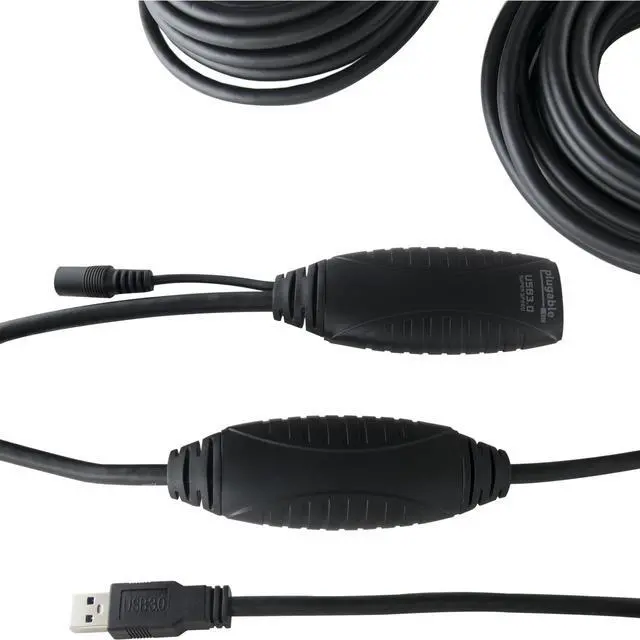 Alt view image 3 of 15 - Plugable 10 Meter (32 Foot) USB 3.0 Active Extension Cable with AC Power Adapter and Back-Voltage Protection