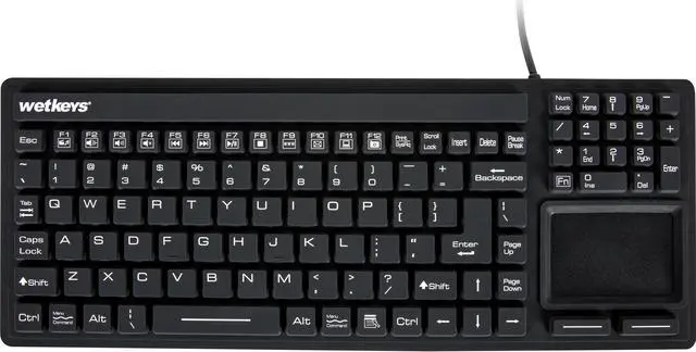 Alt view image 7 of 16 - WetKeys Professional Grade Waterproof Keyboard with Touchpad KBWKRC106T-BK Black USB Keyboard