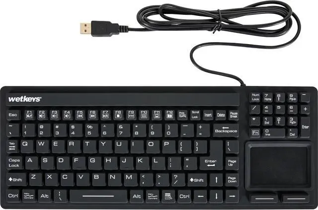 Alt view image 4 of 16 - WetKeys Professional Grade Waterproof Keyboard with Touchpad KBWKRC106T-BK Black USB Keyboard