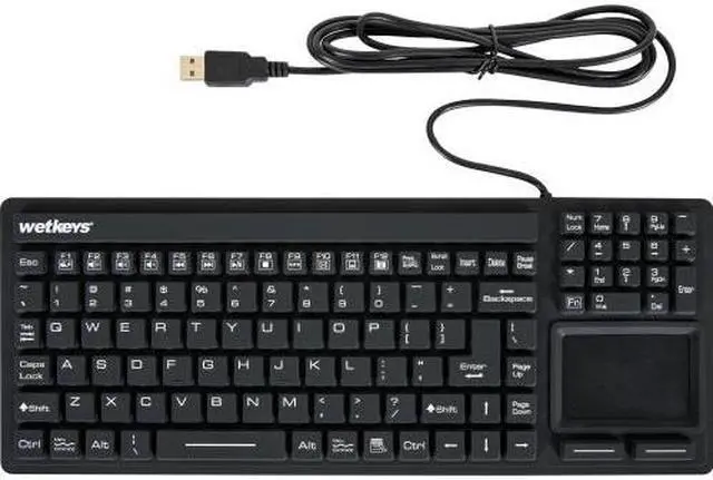 Alt view image 3 of 16 - WetKeys Professional Grade Waterproof Keyboard with Touchpad KBWKRC106T-BK Black USB Keyboard