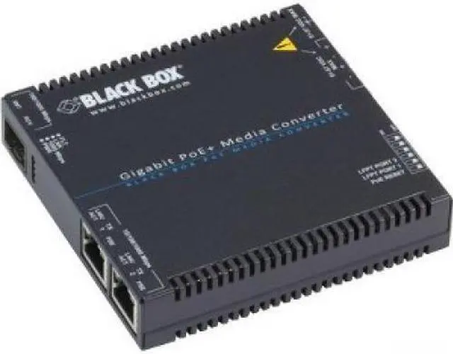 Alt view image 2 of 8 - Black Box Gigabit Poe+ Media Converter - 10/100/1000base-t To Sfp - 2x Poe+ [rj-45] Ports - Gigabit Ethernet - 10/100/1000base-tx, 1000base-x - 1 X Expansion Slots - Sfp - 1 X Sfp Slots - (lgc5210a)