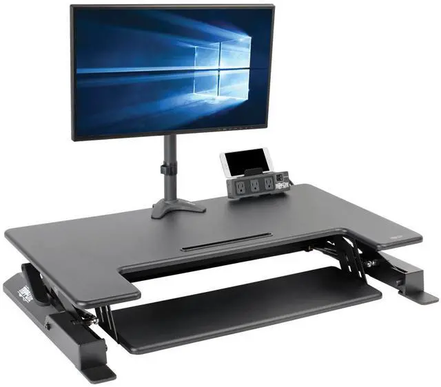 Alt view image 2 of 18 - Tripp Lite WWSSD3622 Height Adjustable 36x22 Sit Stand Desktop Workstation