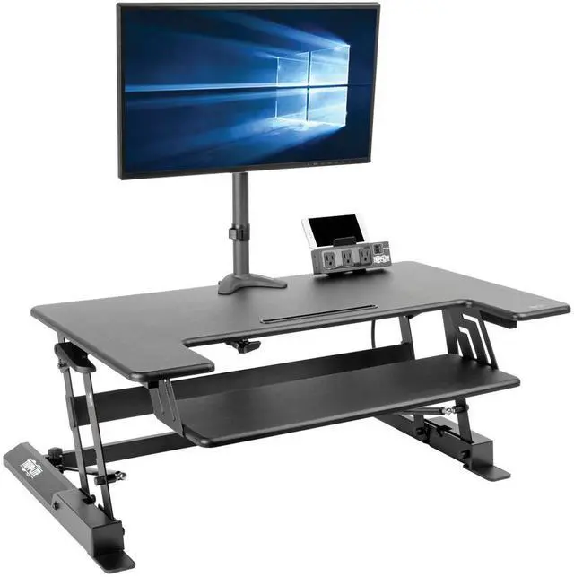 Alt view image 3 of 18 - Tripp Lite WWSSD3622 Height Adjustable 36x22 Sit Stand Desktop Workstation
