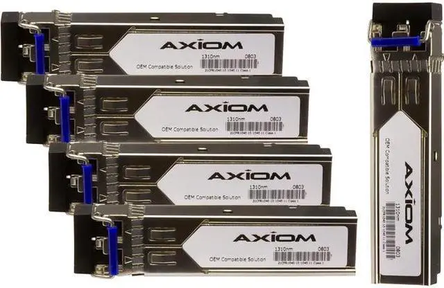 Alt view image 2 of 9 - Axiom SFP Transceiver Modules are certified 100% compliant in all OEM applications. They are pre-configured with an application specific code to meet the requirement set forth by the router and switch OEMs. Axiom compatible transceivers per