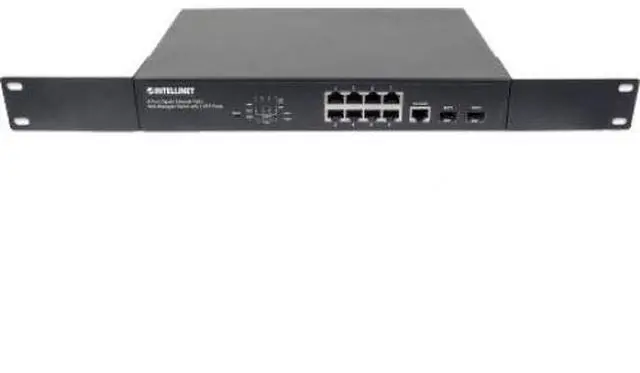 Alt view image 4 of 10 - Intellinet Network Solutions 8-Port Gigabit Ethernet PoE+ Web-Managed Switch with 2 SFP Ports (561167)