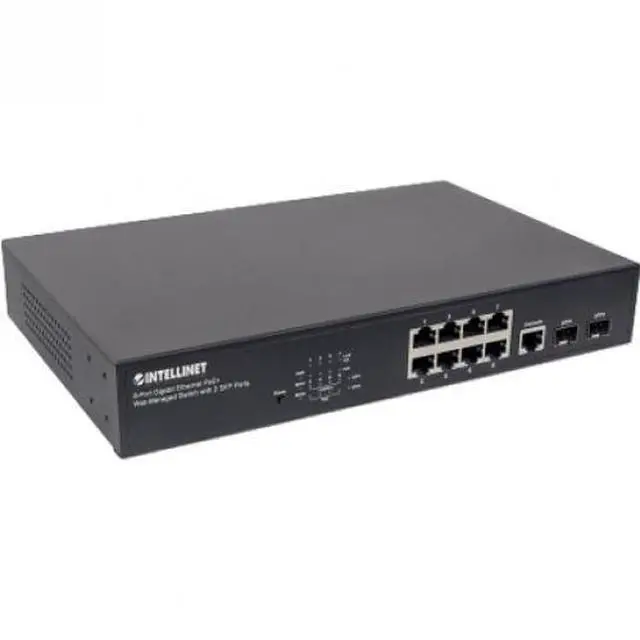 Alt view image 3 of 10 - Intellinet Network Solutions 8-Port Gigabit Ethernet PoE+ Web-Managed Switch with 2 SFP Ports (561167)