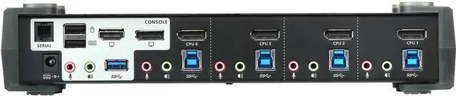Main image of Aten 4-Port USB 3.0 4K DisplayPort MST KVMP Switch (Cables Included)