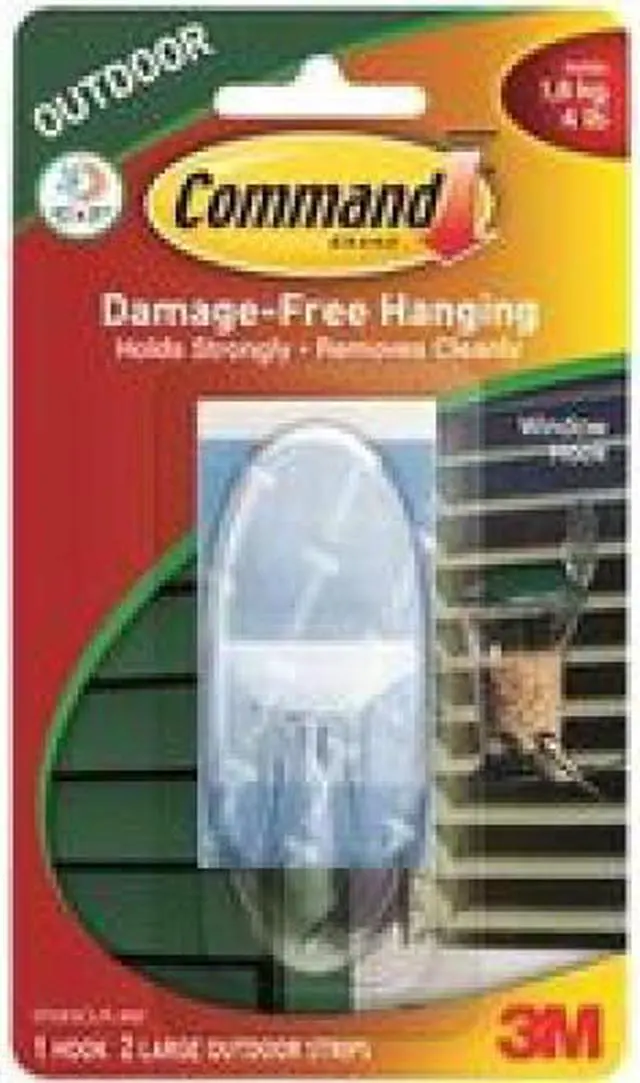 Alt view image 4 of 11 - Command All Weather Hooks and Strips Plastic Large 1 Hooks & 2 Strips/Pack