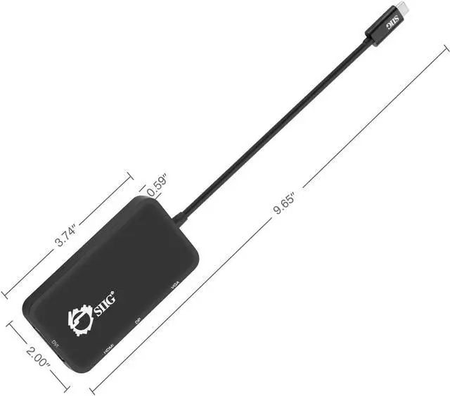 Alt view image 2 of 20 - Siig Usb-C To 4-In-1 Multiport Video Adapter - Dvi/Vga/Dp/Hdmi