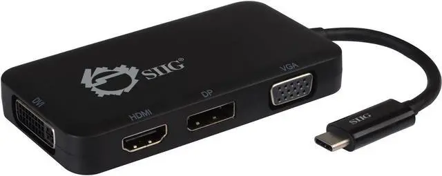 Alt view image 3 of 20 - Siig Usb-C To 4-In-1 Multiport Video Adapter - Dvi/Vga/Dp/Hdmi