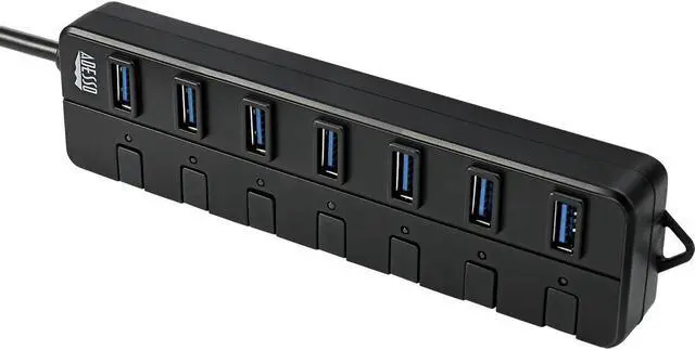 Alt view image 6 of 20 - Adesso AUH-3070P 7-Port USB 3.0 Hub with Individual Power Switch & Power Adapter