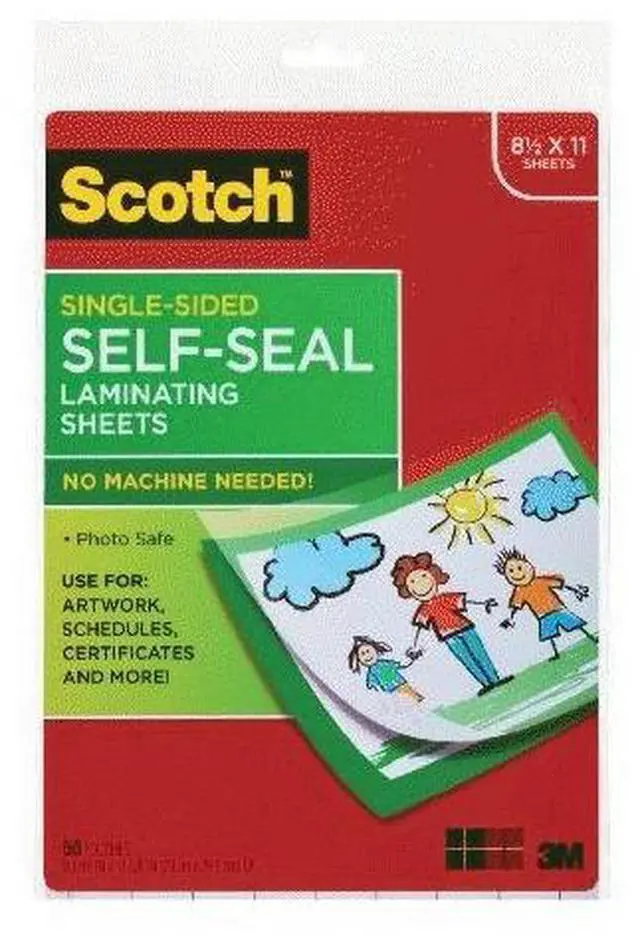 Main image of Scotch 9 x 12 Inches Laminating Sheets Letter Size Single Sided, 50 Pouches (SF854-1B)