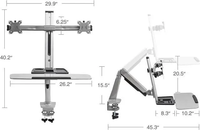 Alt view image 9 of 17 - Siig Mounting Arm For Monitor Keyboard - Silver
