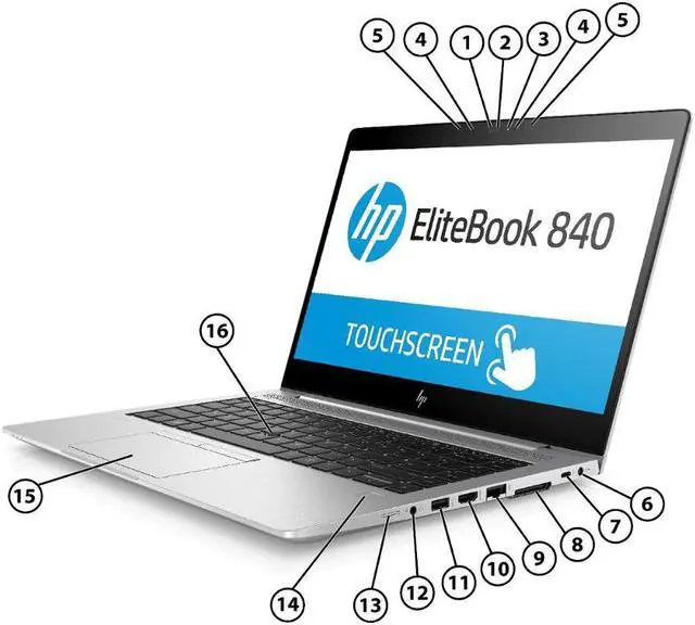 Alt view image 2 of 12 - HP Laptop EliteBook Intel Core i7-8550U 16GB Memory 512 GB SSD Intel UHD Graphics 620 14" 4K/UHD Non-Touch Screen Windows 10 Pro 64-bit 840 G5 (3WD95UT#ABA)