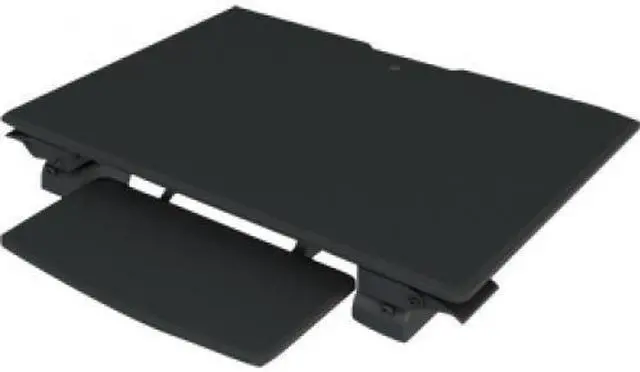 Main image of AMRCT100 Sit-Stand Integrated Desk Workstation. Includes Grommet hole to support Grommet mounts and Keyboard tray.