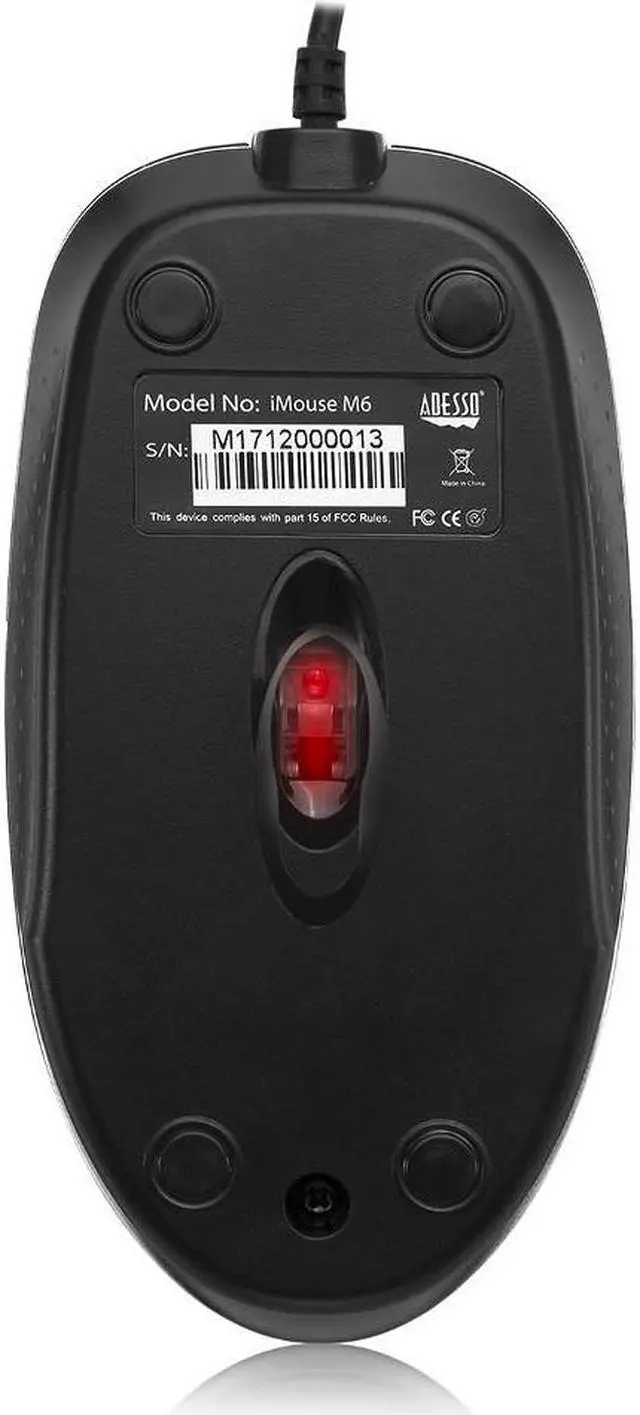 Alt view image 2 of 20 - ADESSO iMouseM6 Black 3 Buttons 1 x Wheel USB Wired Optical Mouse