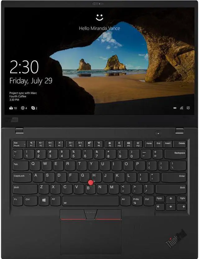 Alt view image 2 of 6 - Lenovo ThinkPad X1 Carbon 6th Gen 20KH002NUS 14" Touchscreen LCD Ultrabook - Intel Core i5 (8th Gen) i5-8350U Quad-core (4 Core) 1.70 GHz - 16 GB LPDDR3 - 256 GB SSD - Windows 10 Pro 64-bit (English/French) - 1920 x 1080 - In-plane Switc...