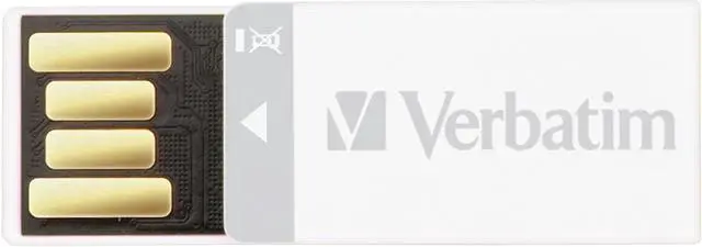 Main image of Verbatim Clip-it USB Drive 16GB White - 16 GB - USB 2.0 - White - 1/Pack