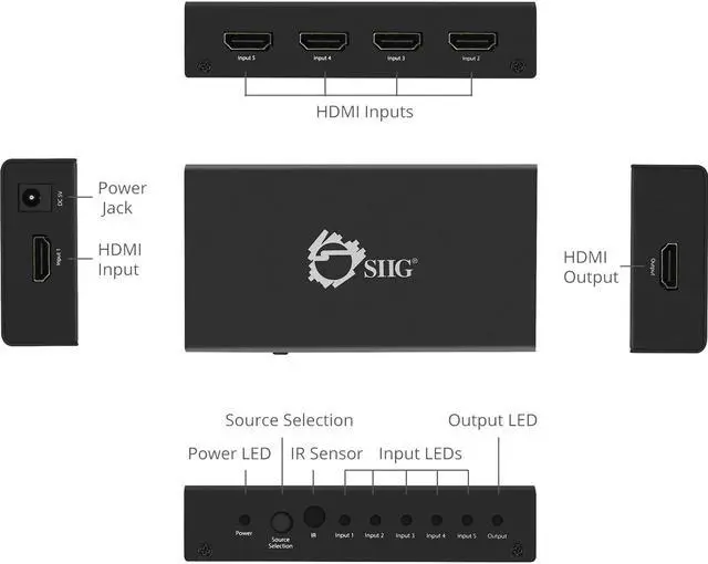 Alt view image 5 of 20 - CE-H23012-S1 5X1 HDMI SWITCH 4K