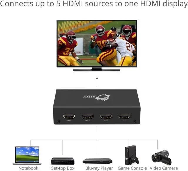 Alt view image 6 of 20 - CE-H23012-S1 5X1 HDMI SWITCH 4K