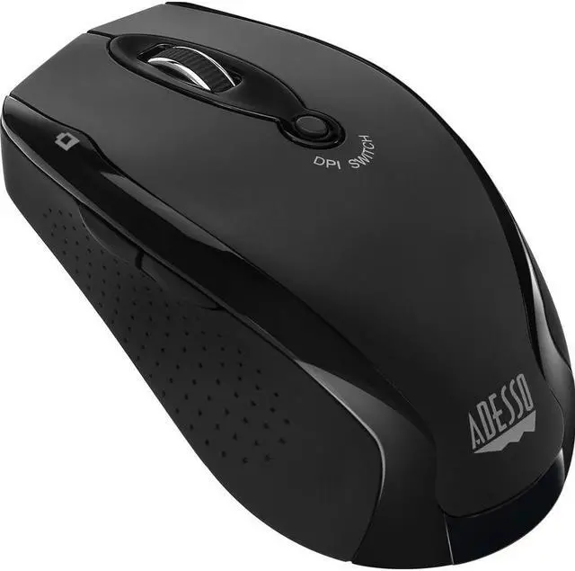 Alt view image 3 of 16 - Adesso iMouse M20B - Wireless Ergonomic Optical Mouse - Optical - Wireless - Radio Frequency - Black - USB - 1600 dpi - Scroll Wheel - Right-handed Only
