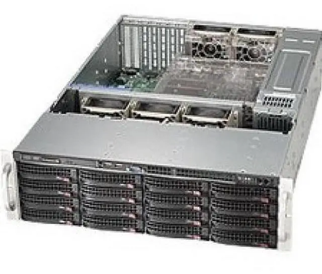 Main image of SUPERMICRO CSE-836BE1C-R1K23B 3U Rackmount 3U Storage Chassis with 16x 3.5" hot-swap HDD's Redundant 1200W Titanium Level (96%+) efficiency power supplies w/ PMBus support