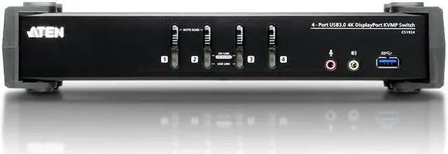 Alt view image 4 of 8 - ATEN CS1924 4-Port USB 3.0 4K DisplayPort KVMP Switch