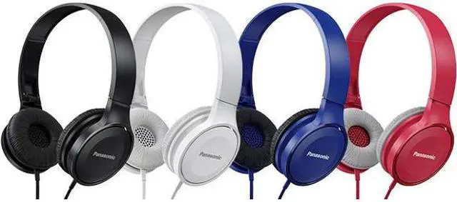 Alt view image 3 of 12 - Panasonic RP-HF100M-A Lightweight On-Ear Headphones with Microphone (Blue)