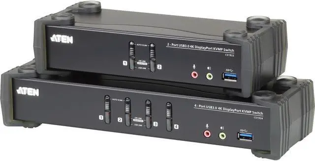Alt view image 3 of 8 - ATEN CS1924 4-Port USB 3.0 4K DisplayPort KVMP Switch